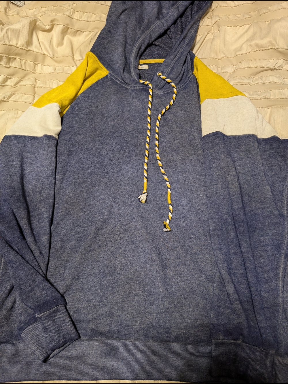 Maurices Blue Hooded Sweatshirt with Yellow & White Accents